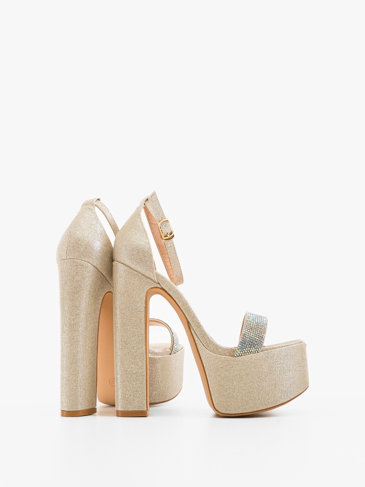 Sandale cu toc Valenby Argintii