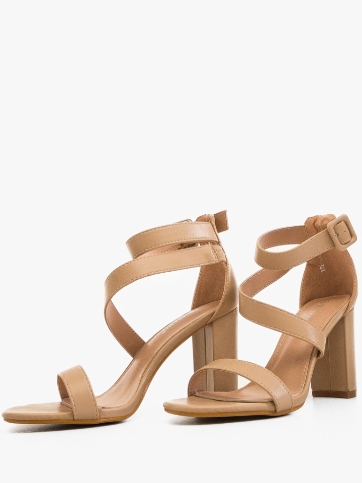 Sandale cu toc Beatrix Nude