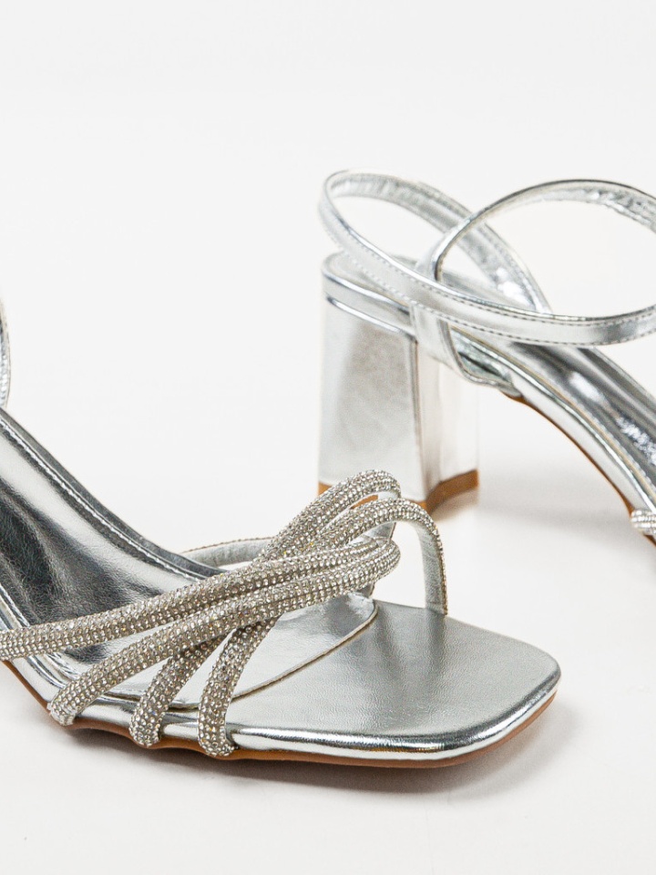 Sandale cu toc Nelson Argintii