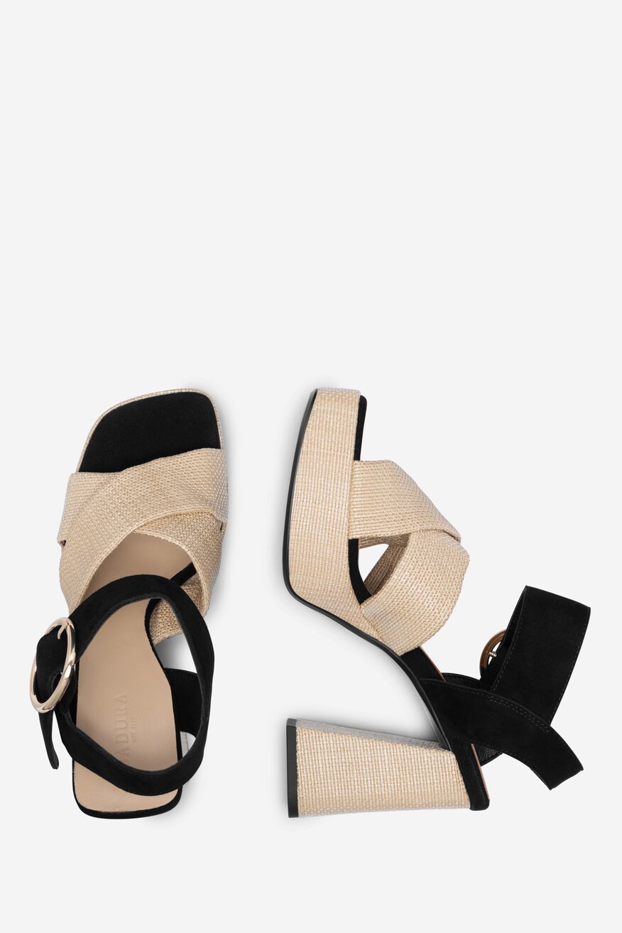 Sandały skórzane na słupku