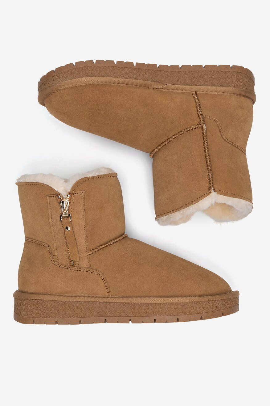 Botki skórzane ocieplane