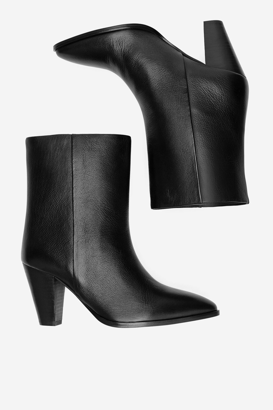 Botki skórzane na słupku