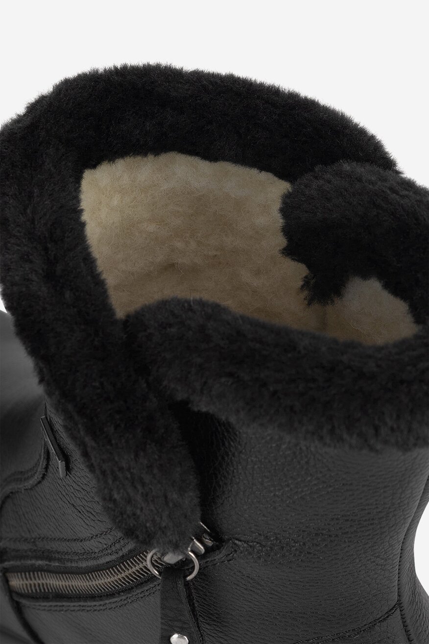 Botki skórzane ocieplane