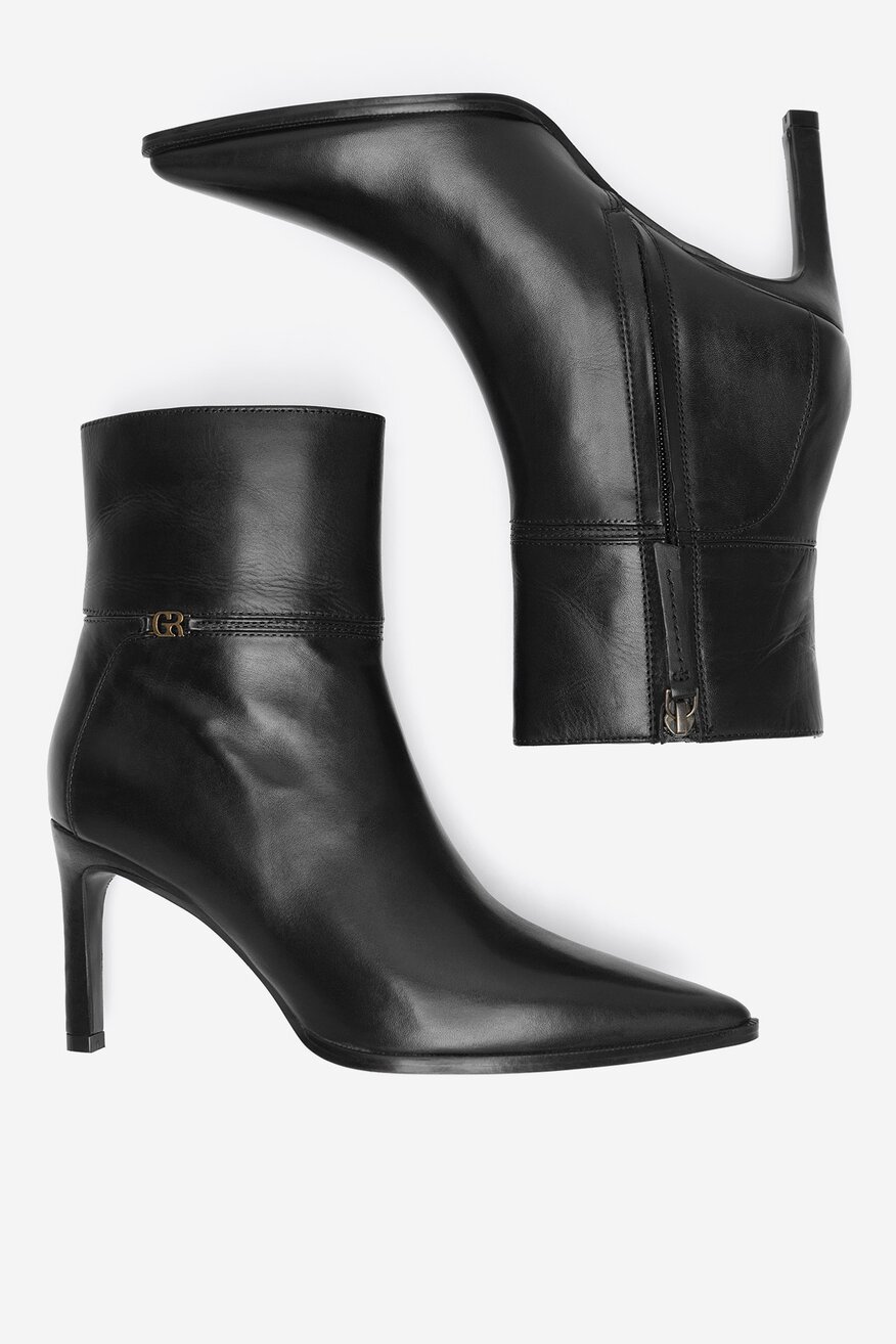 Botki skórzane na szpilce