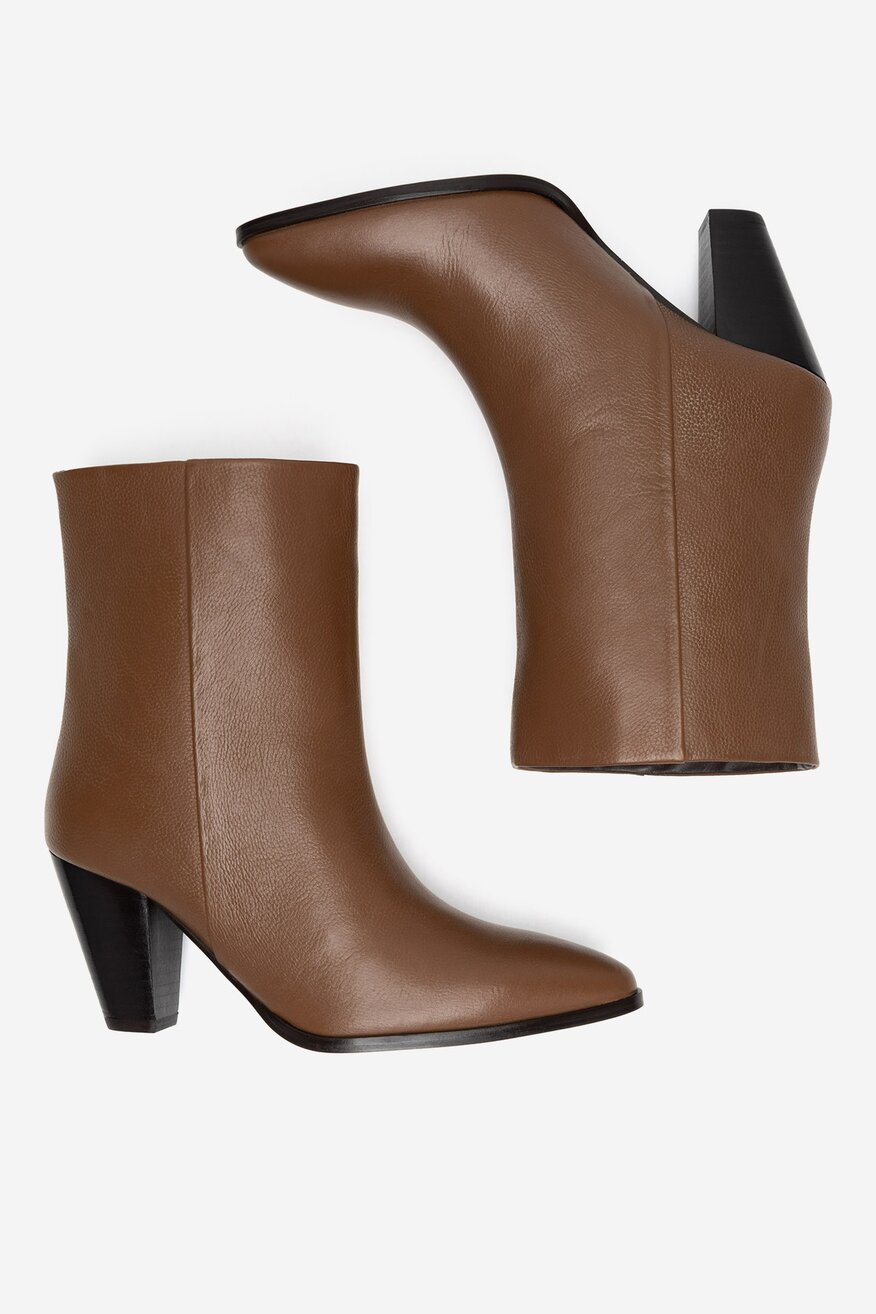 Botki skórzane na słupku