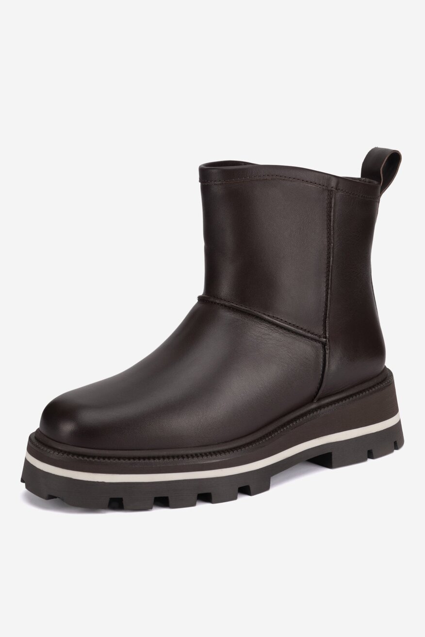 Botki skórzane ocieplane