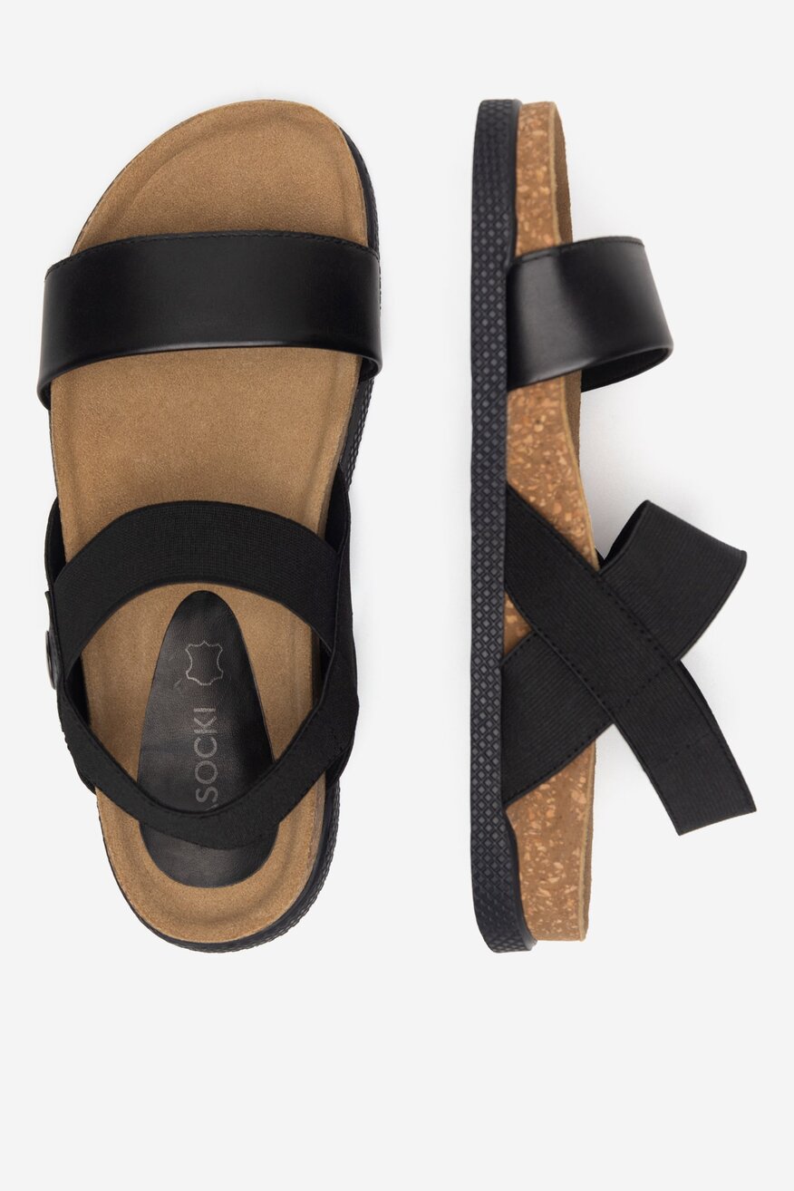 Sandały skórzane płaskie