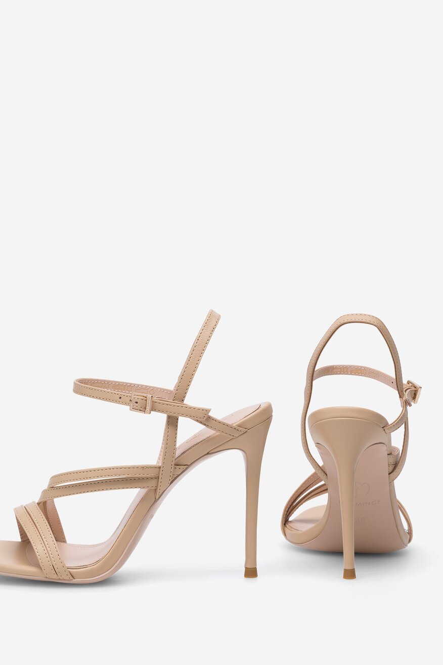 Sandały skórzane na szpilce