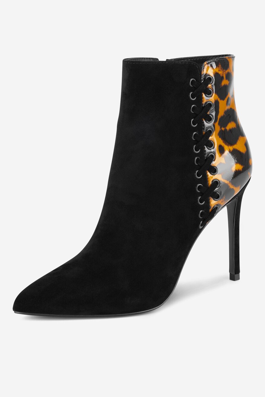 Botki skórzane na szpilce