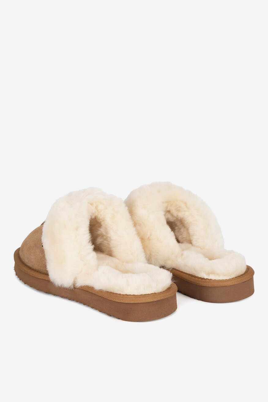 Kapcie skórzane ocieplane