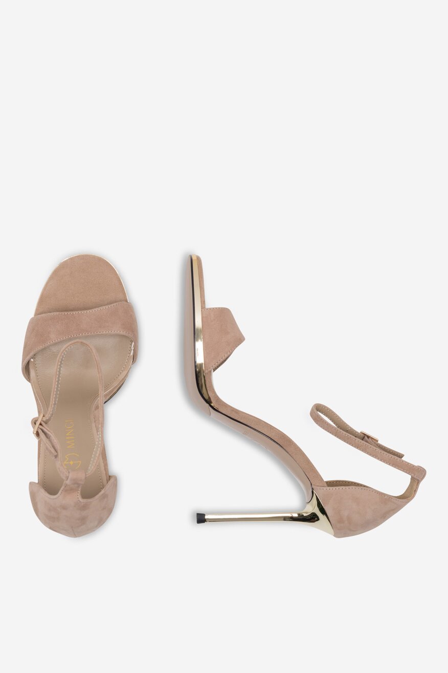 Sandały skórzane na szpilce