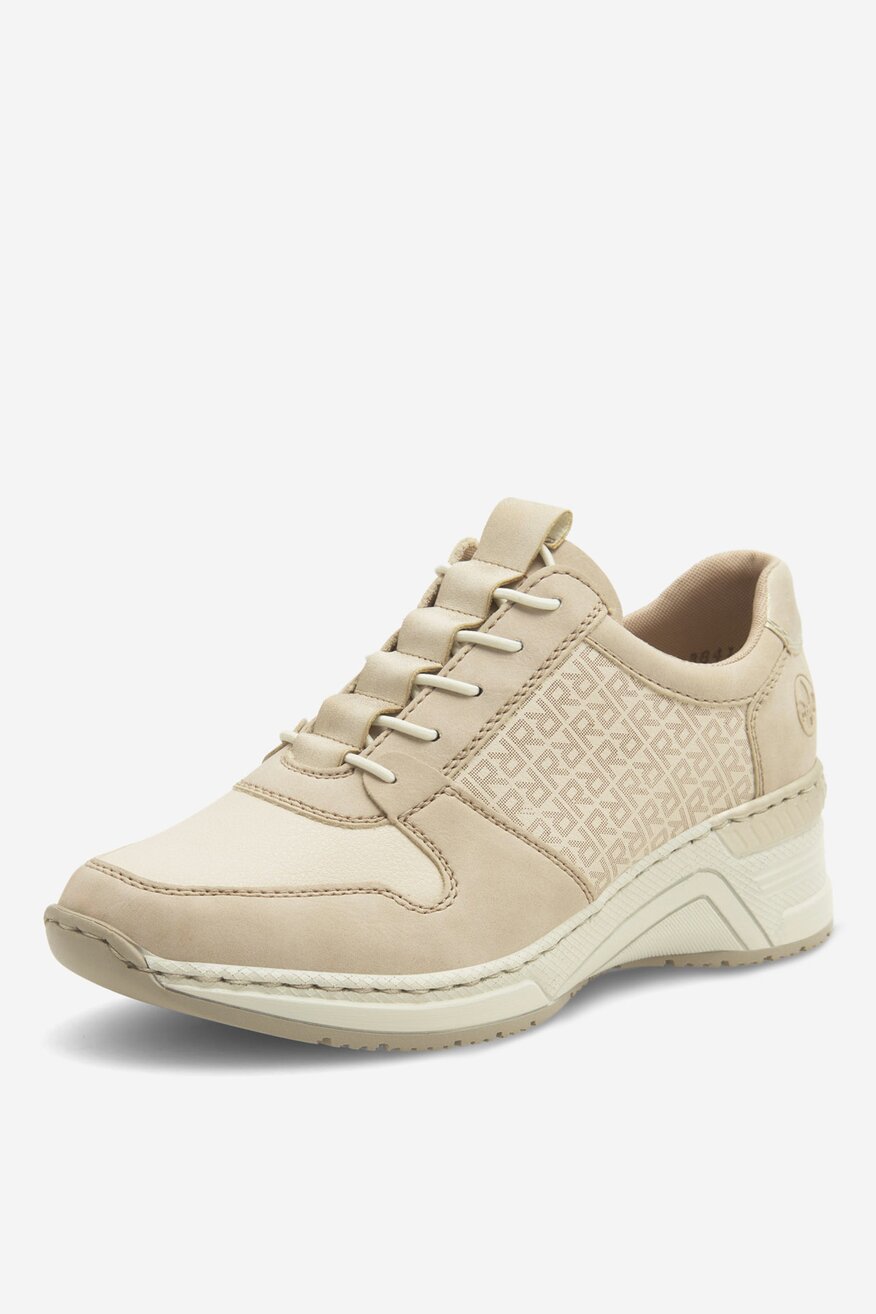 Sneakersy skórzane na koturnie