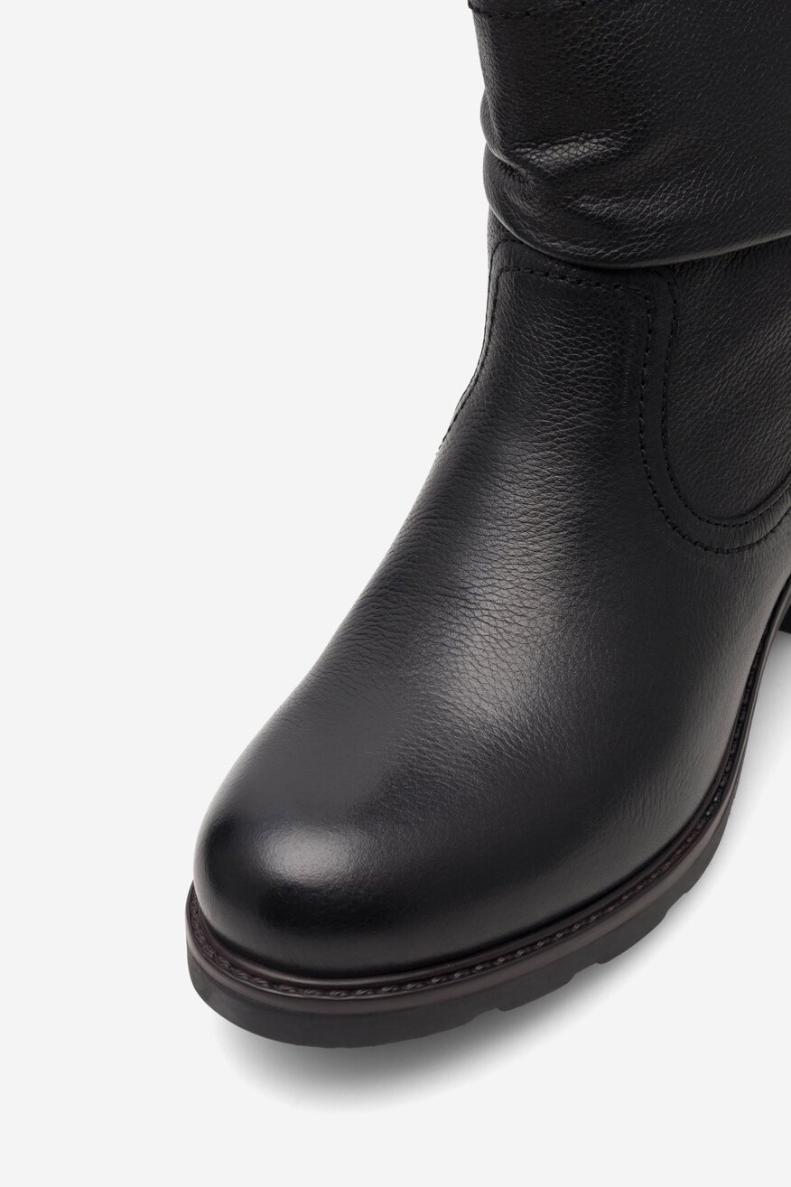 Botki skórzane ocieplane