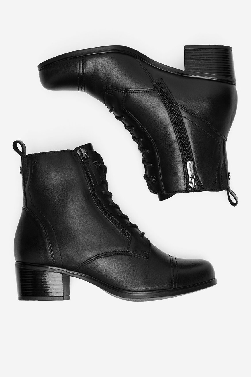 Botki skórzane na słupku