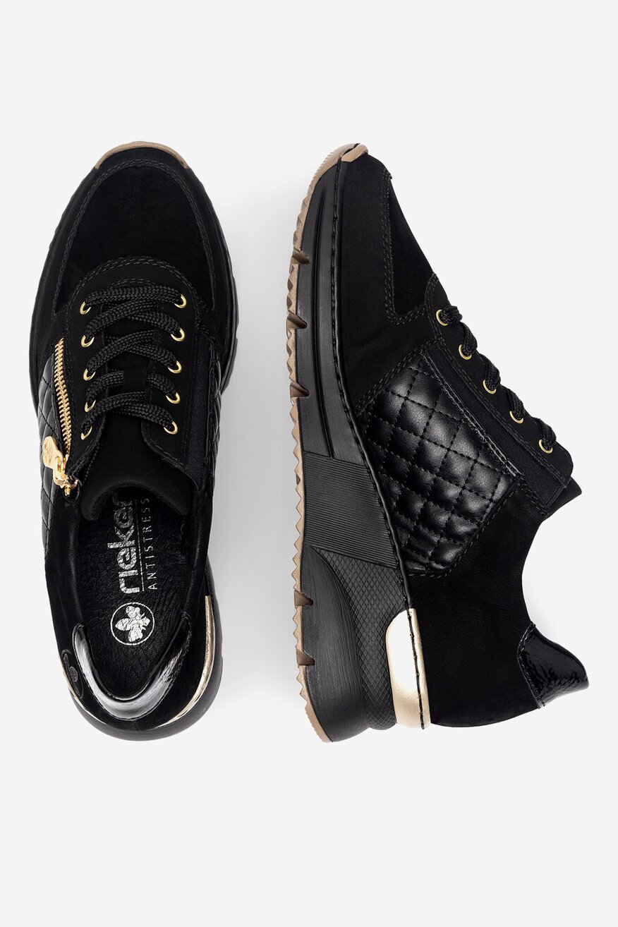 Sneakersy skórzane na koturnie