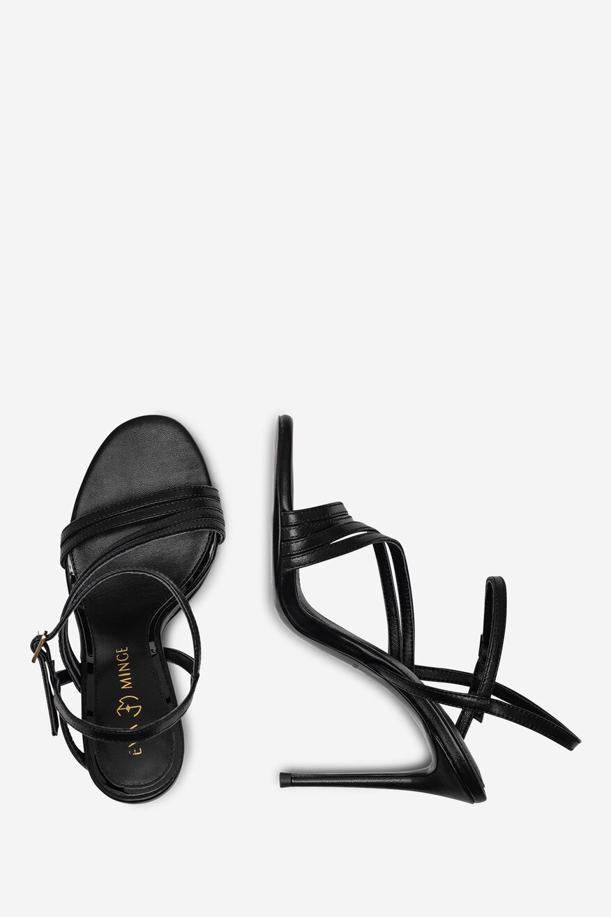 Sandały skórzane na szpilce