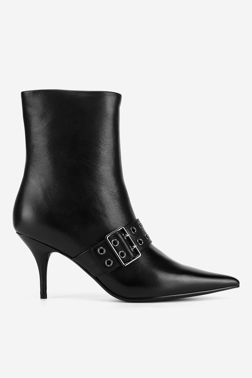 Botki skórzane na szpilce