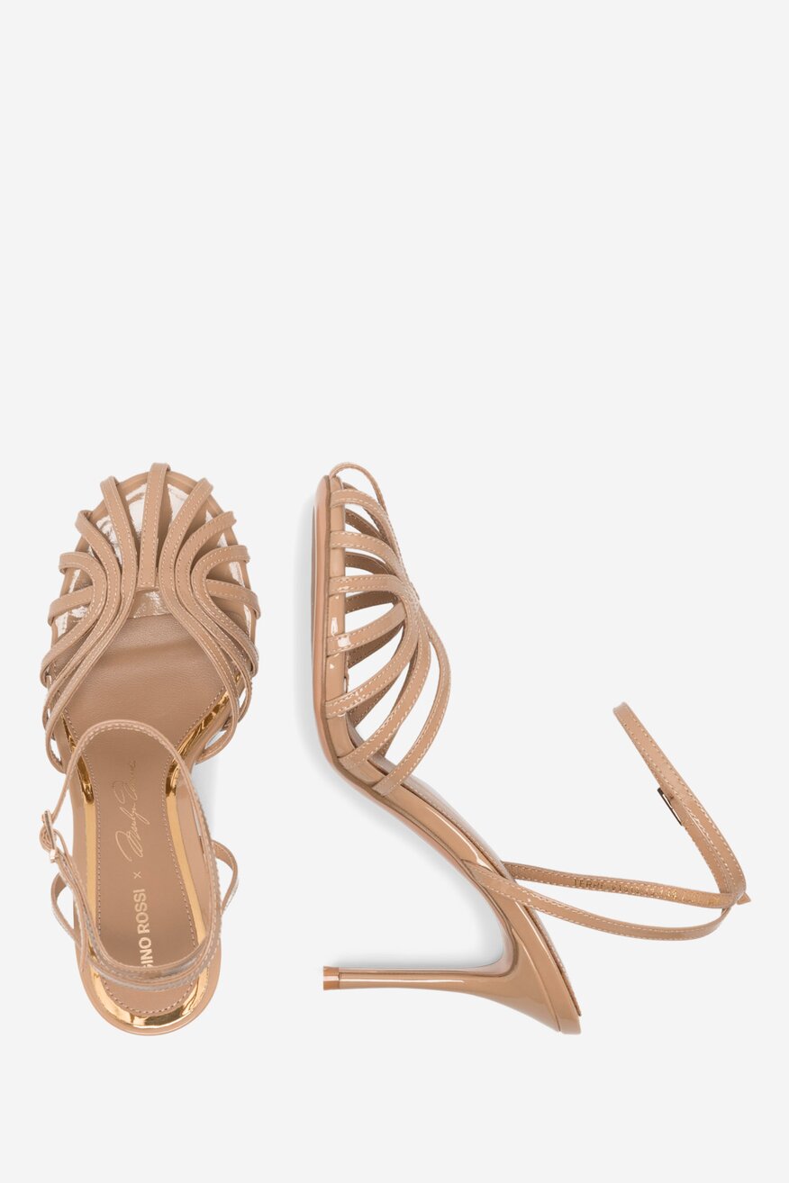 Sandały skórzane na szpilce