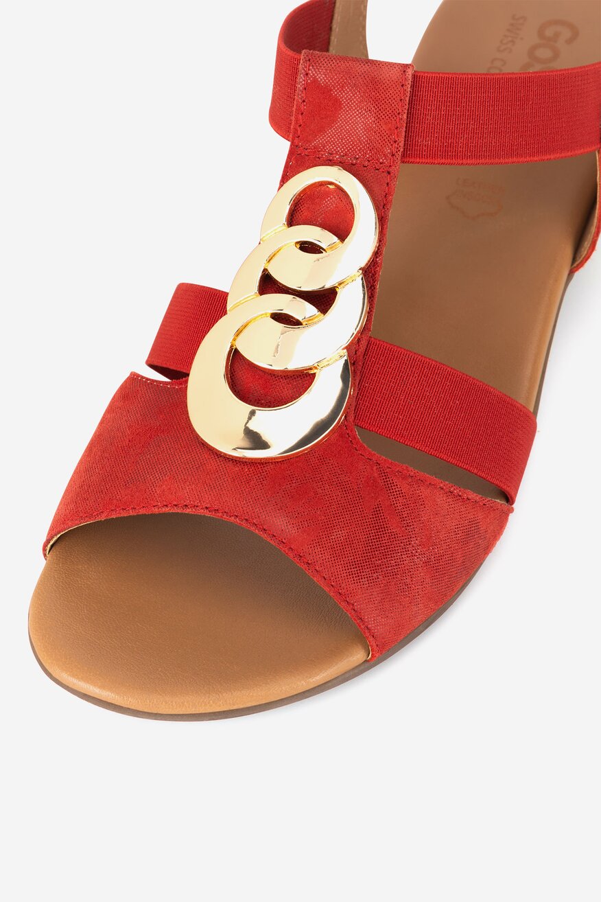 Sandały skórzane na obcasie