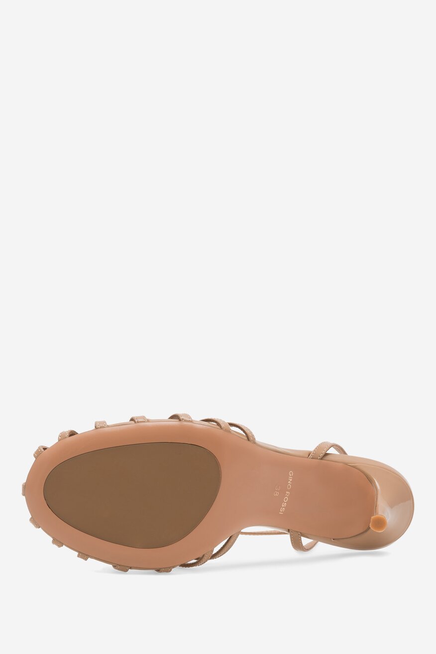 Sandały skórzane na szpilce