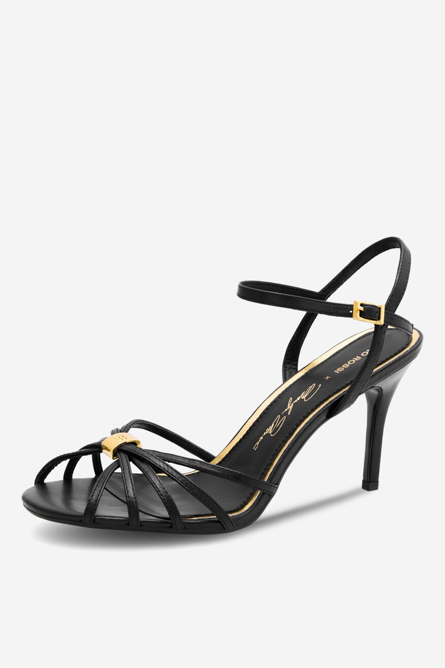 Sandały skórzane na szpilce