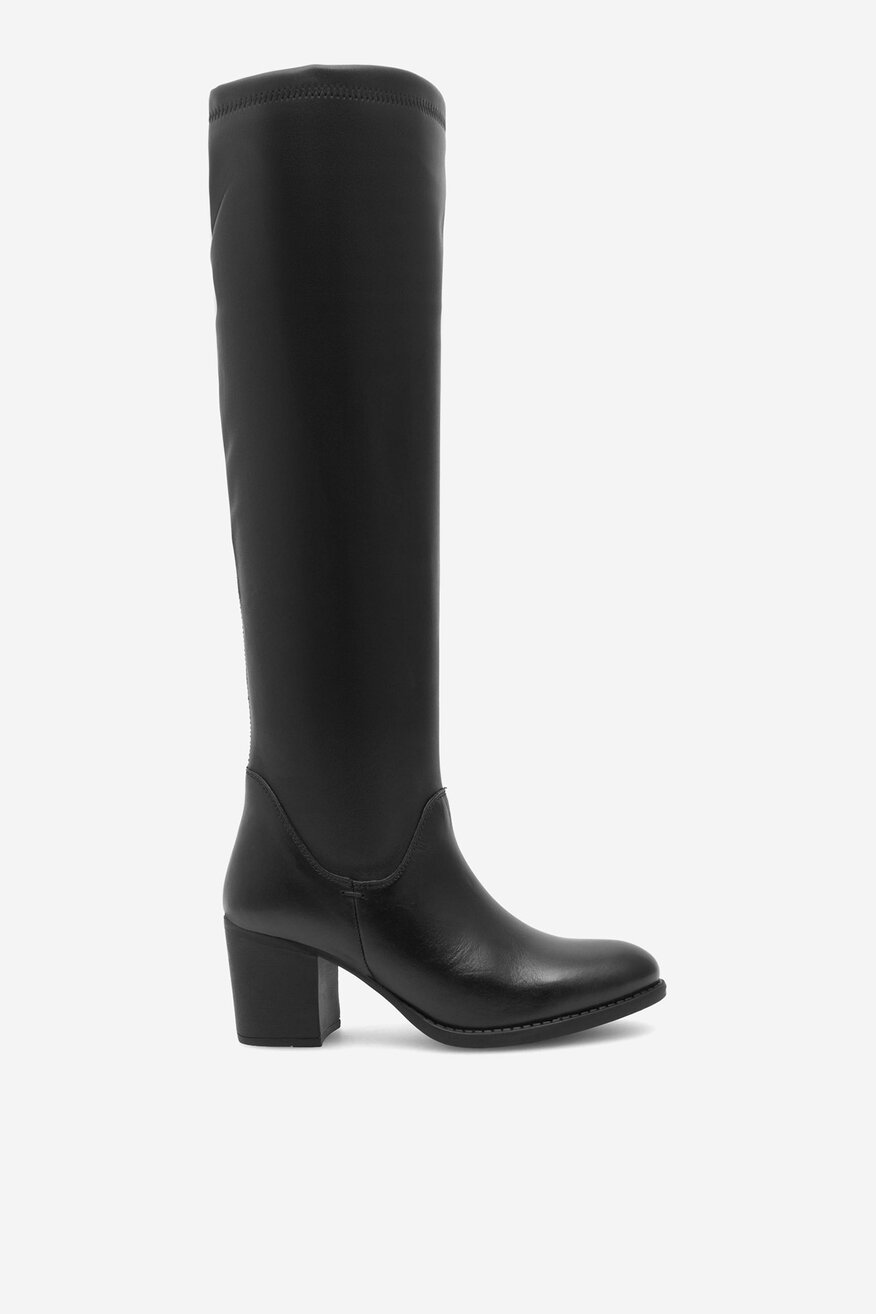 Kozaki skórzane na słupku