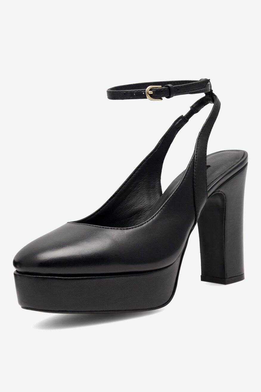 Czółenka skórzane na słupku