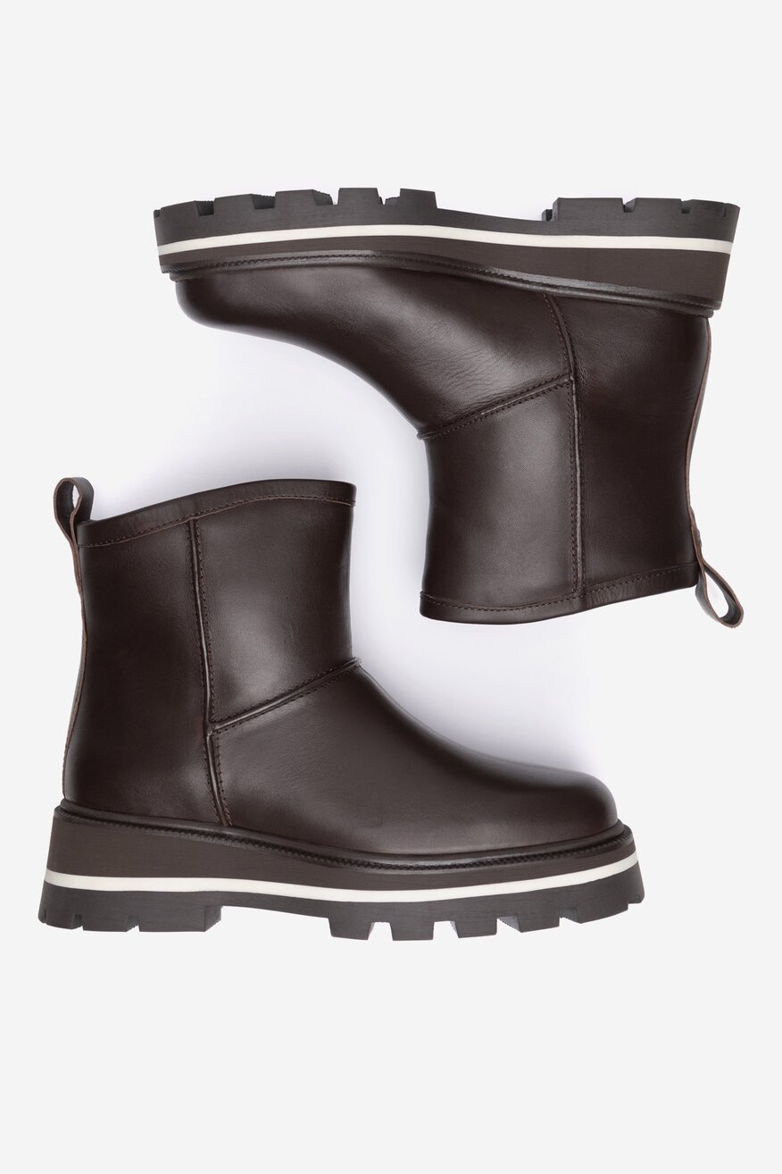 Botki skórzane ocieplane