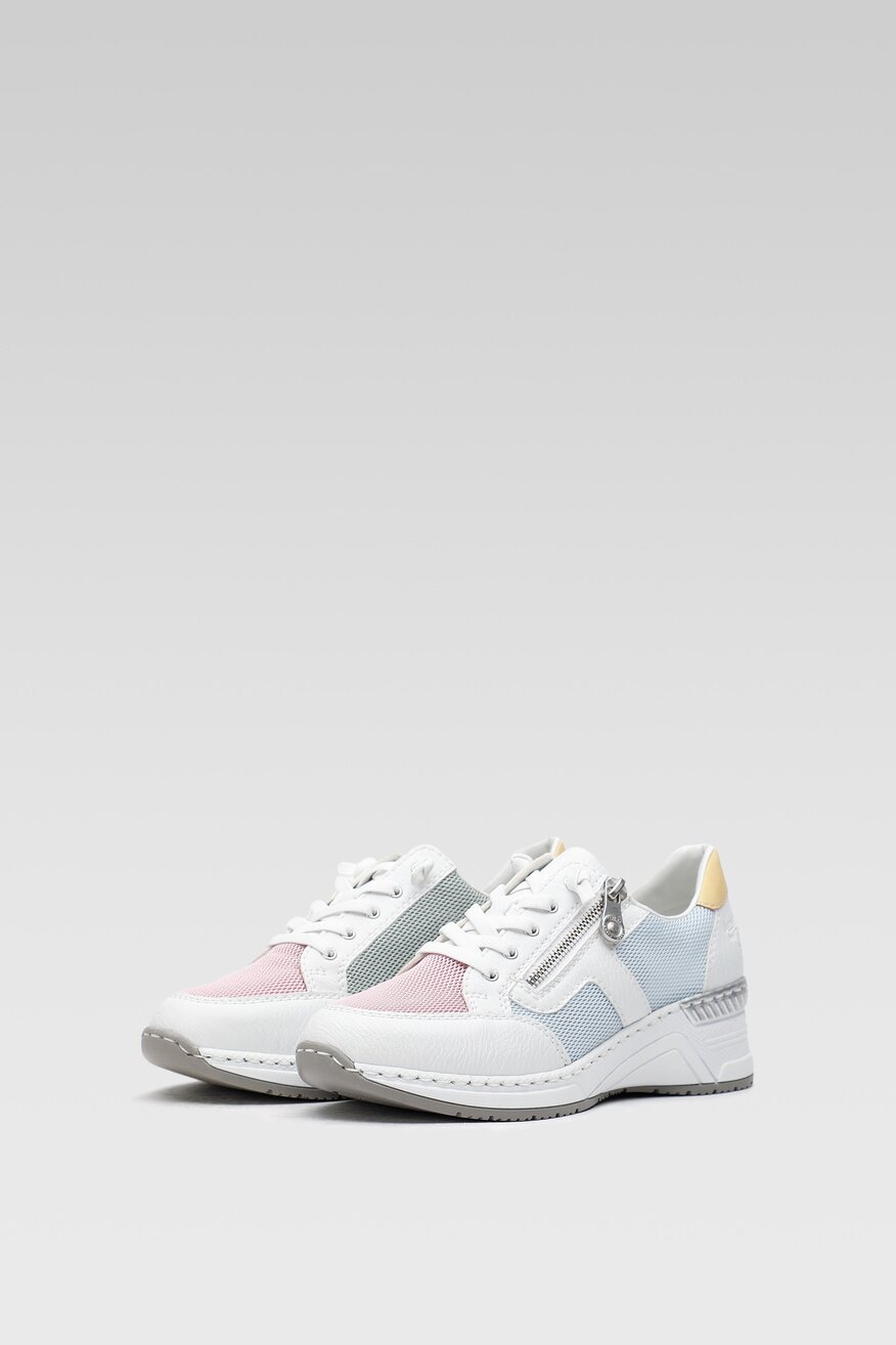 Sneakersy skórzane na koturnie