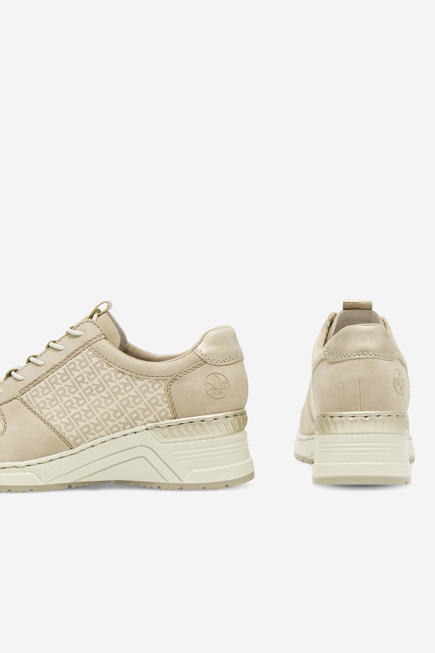 Sneakersy skórzane na koturnie