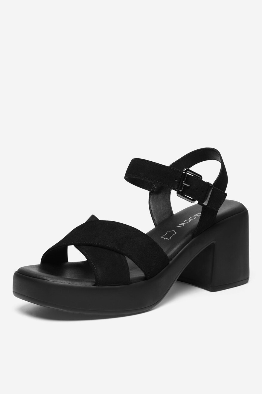 Sandały skórzane na słupku