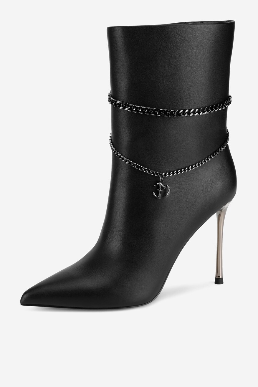 Botki skórzane na szpilce