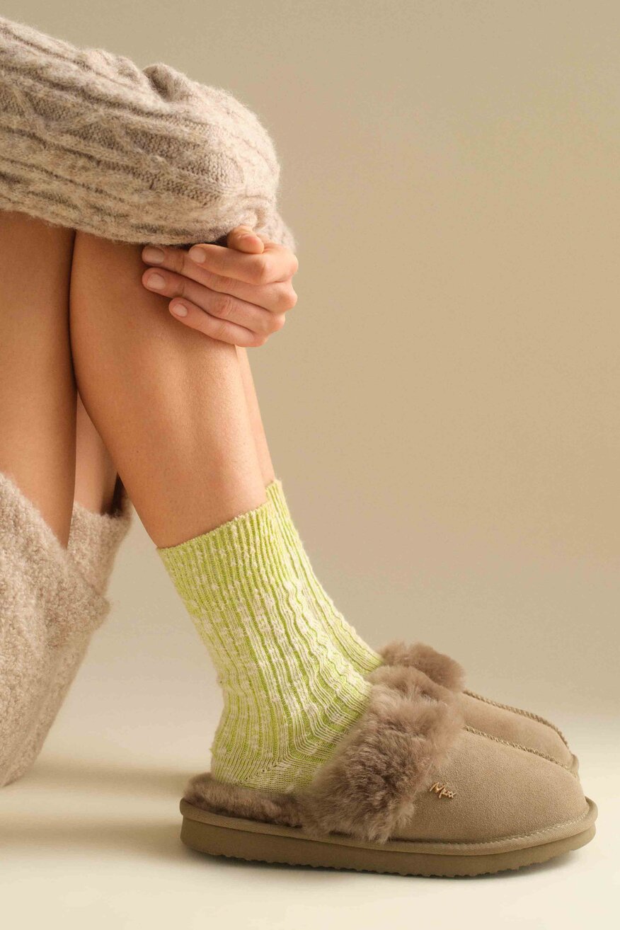 Kapcie skórzane ocieplane