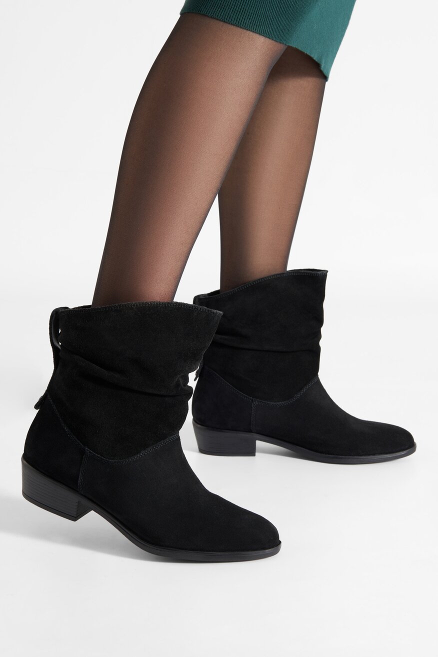 Botki skórzane na słupku