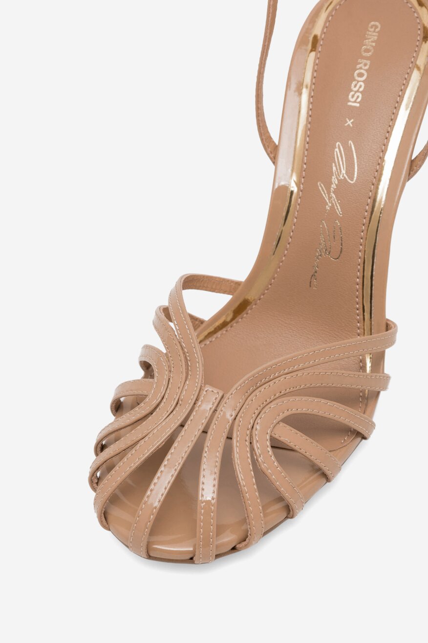 Sandały skórzane na szpilce