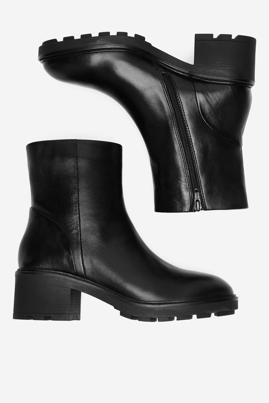 Botki skórzane ocieplane