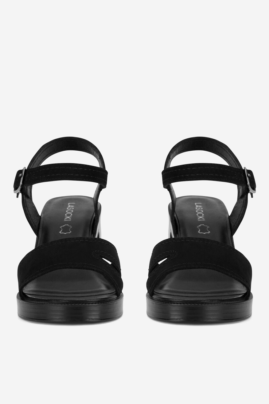 Sandały skórzane na słupku