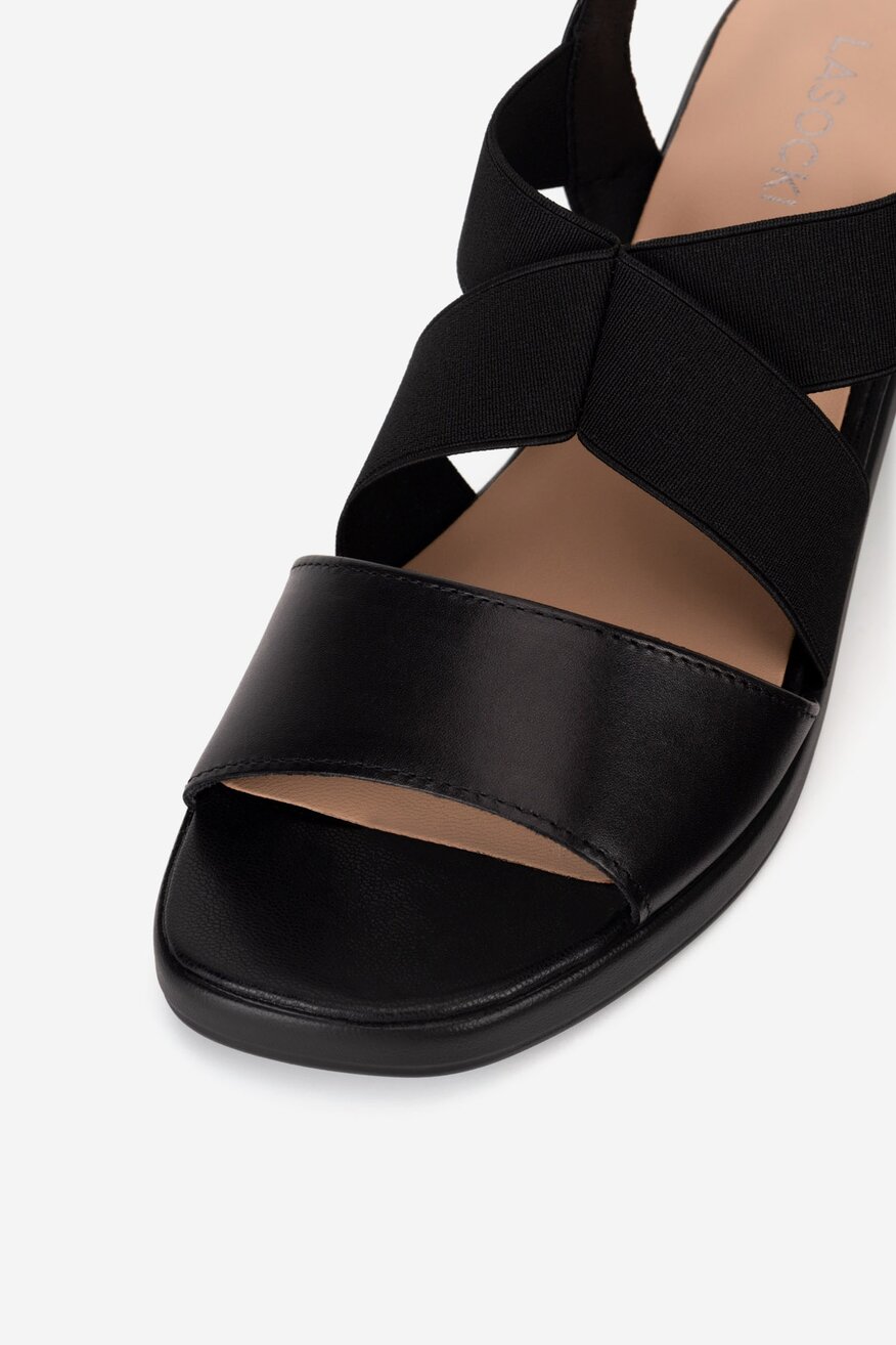 Sandały skórzane na słupku