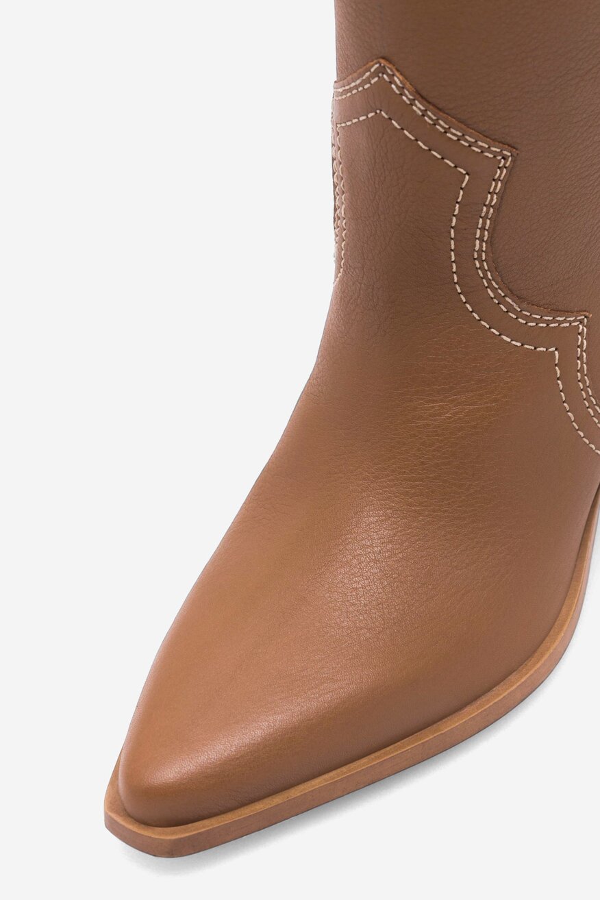 Kowbojki skórzane wysokie