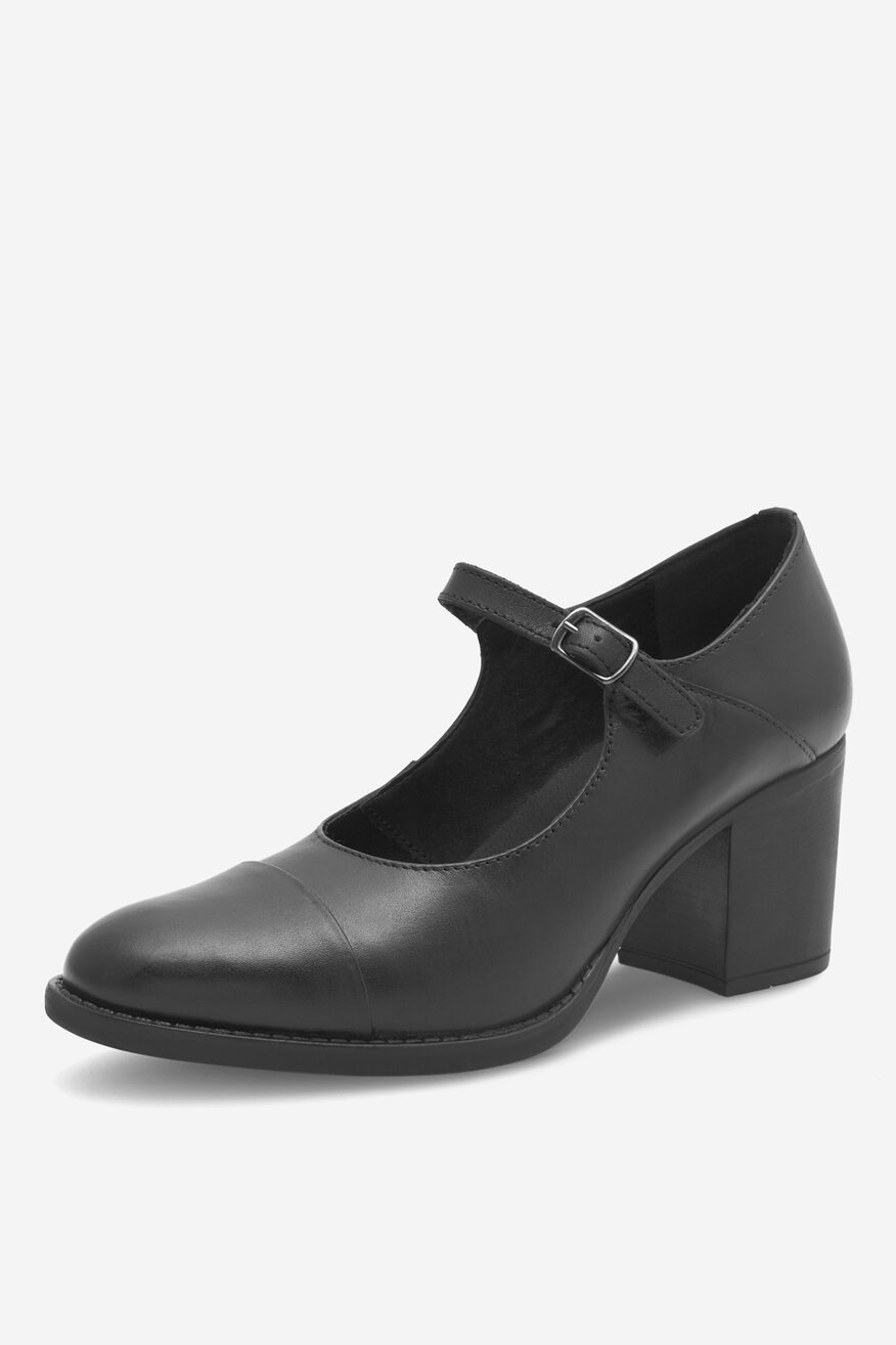 Czółenka skórzane na słupku