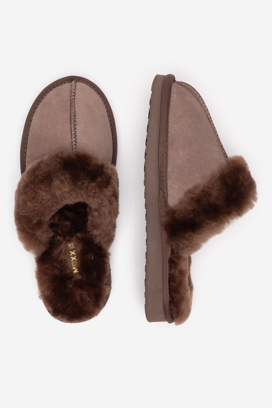 Kapcie skórzane ocieplane