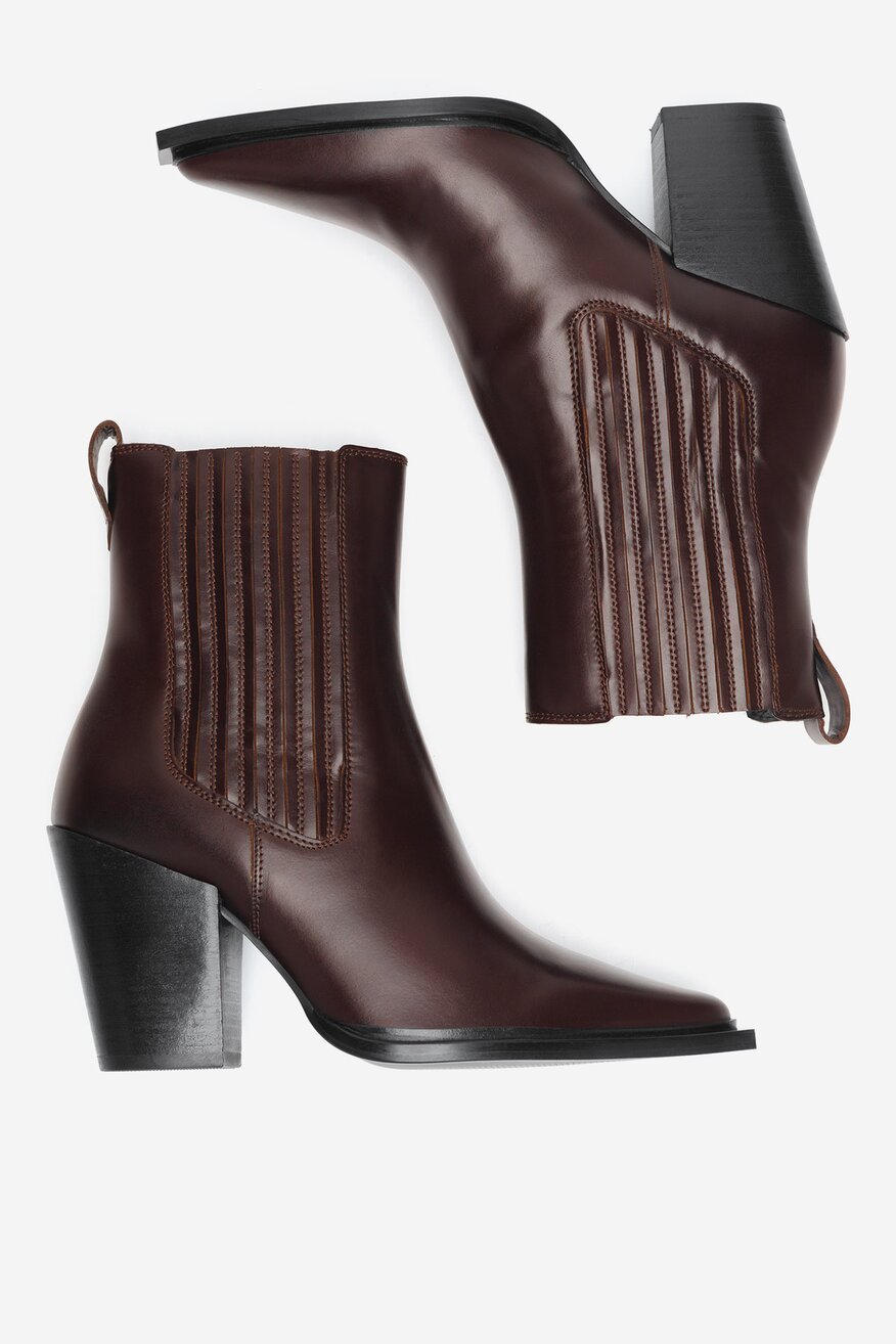 Botki skórzane na słupku