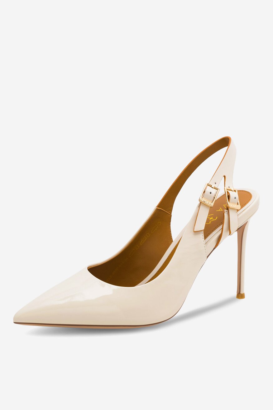 Czółenka skórzane na szpilce