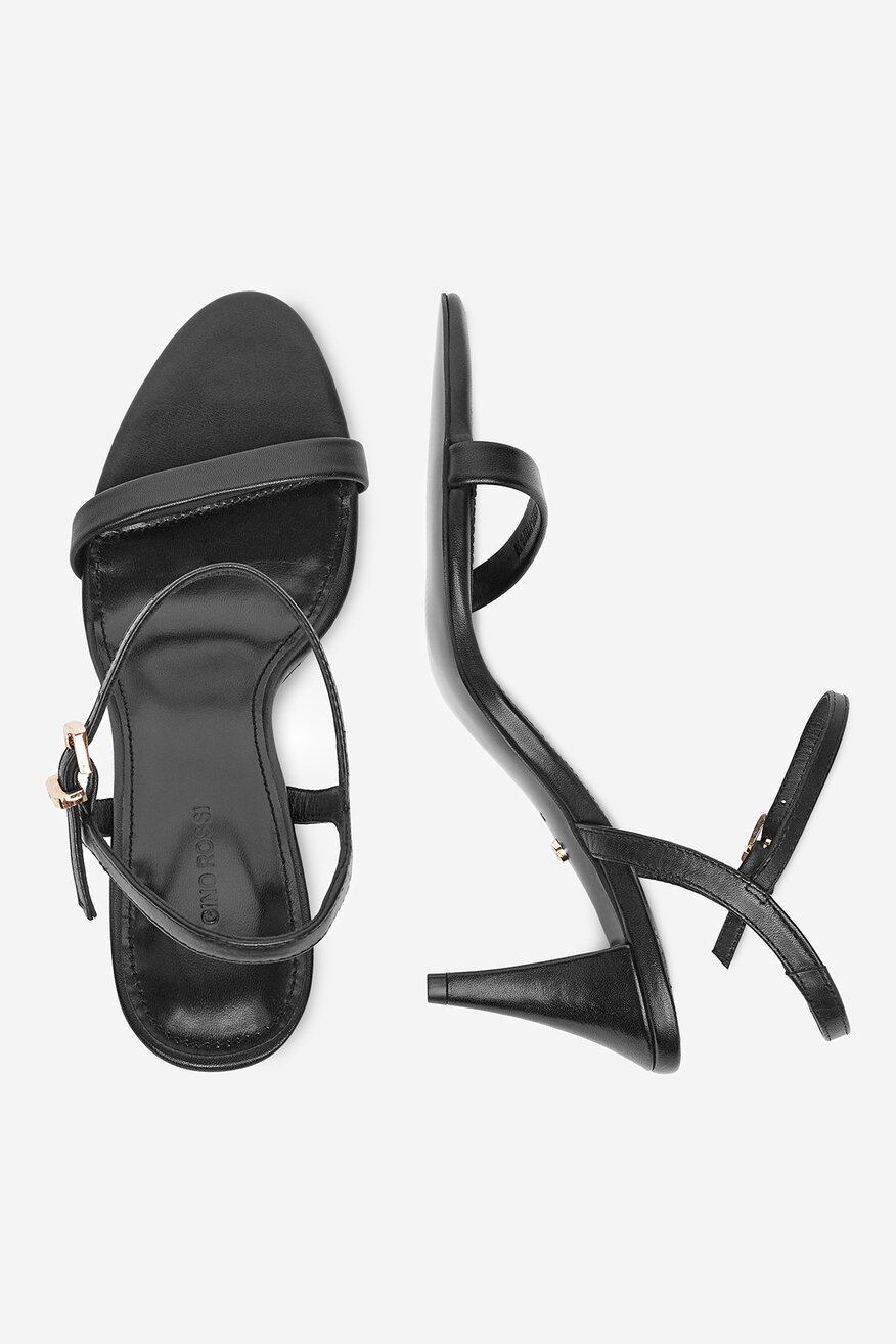 Sandały skórzane na obcasie