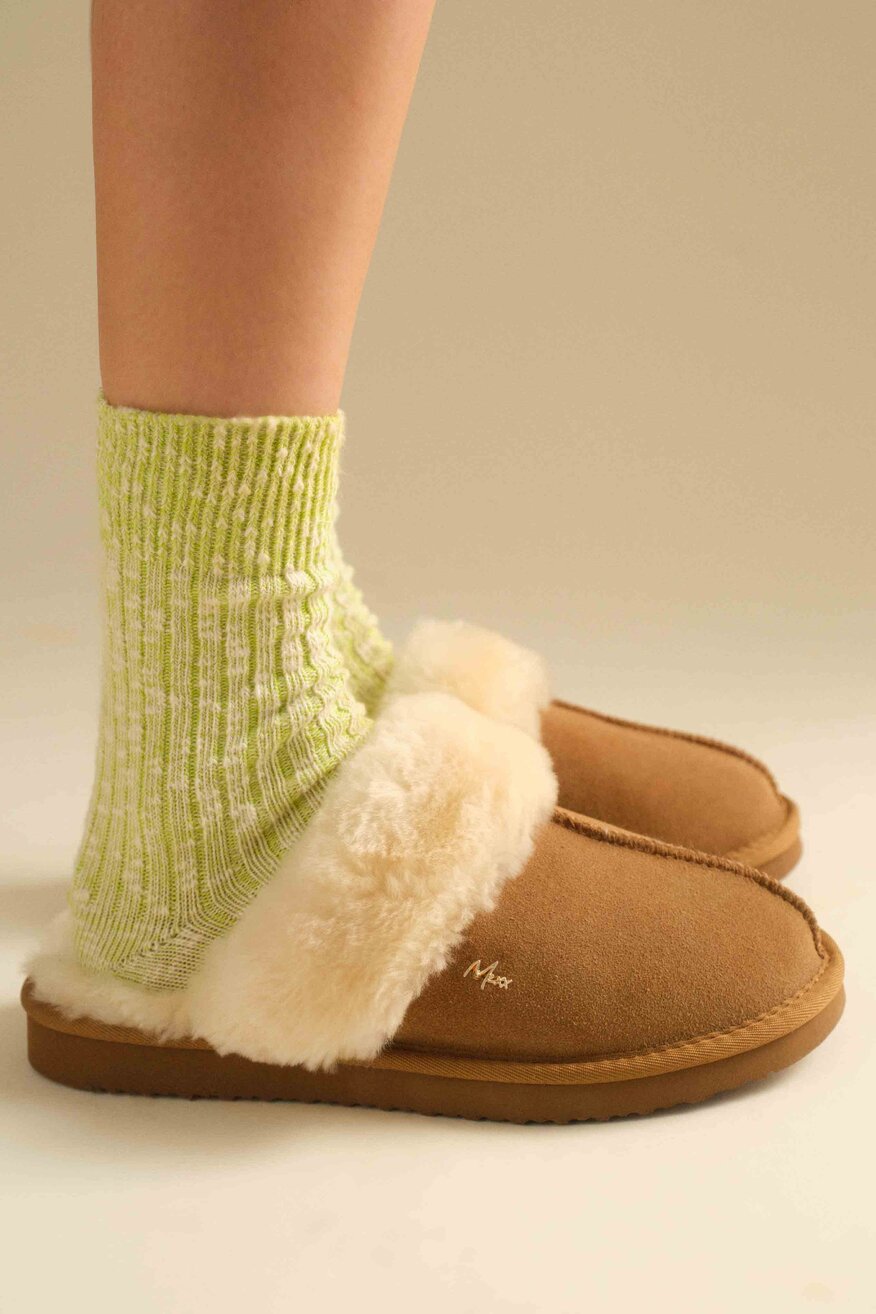 Kapcie skórzane ocieplane