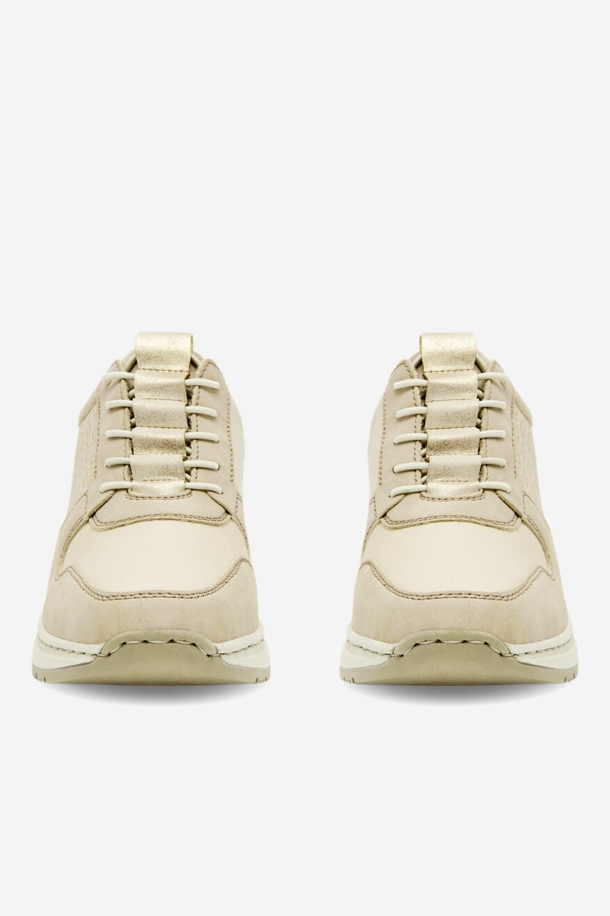 Sneakersy skórzane na koturnie