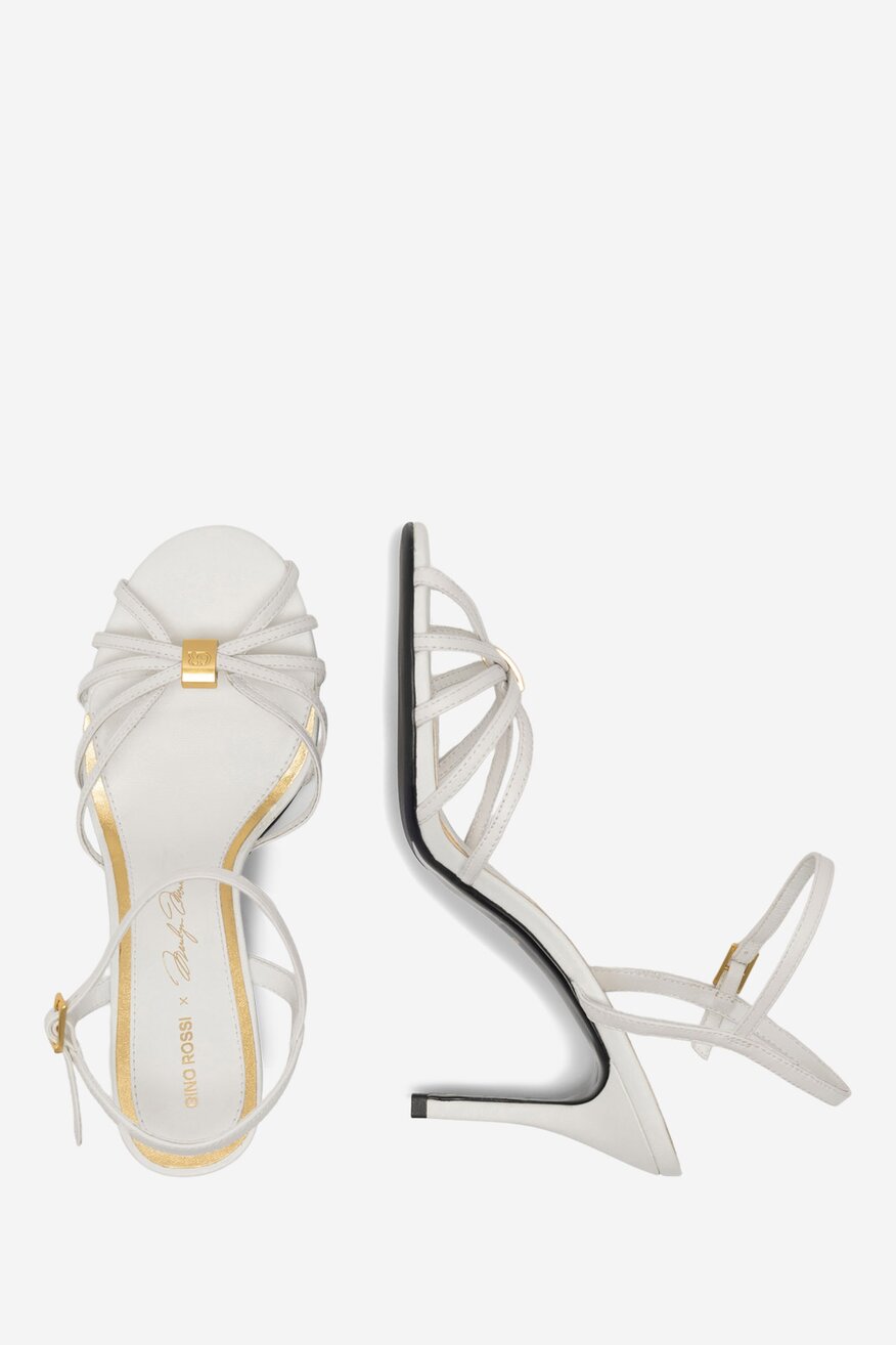 Sandały skórzane na szpilce