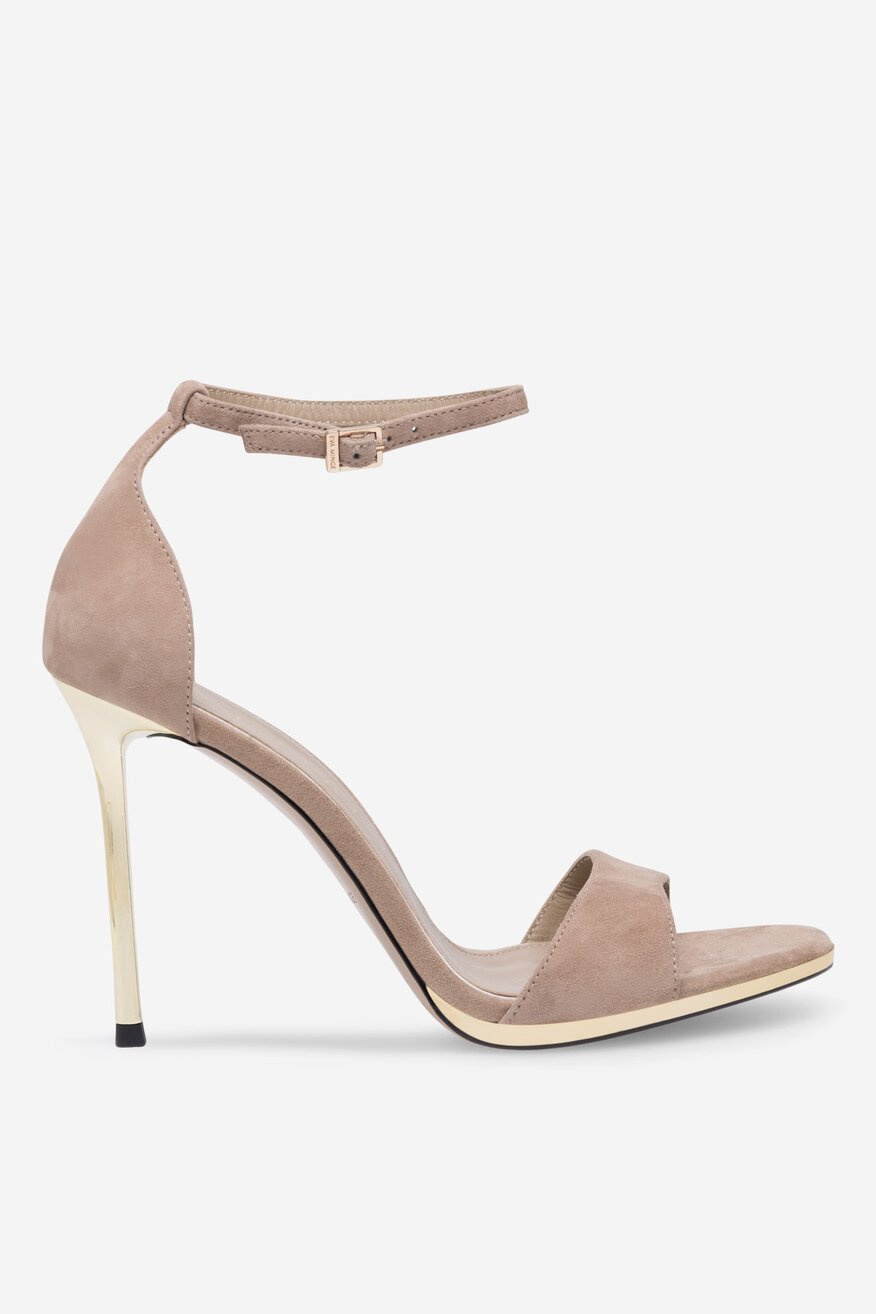 Sandały skórzane na szpilce