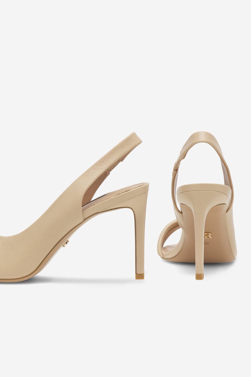 Sandały skórzane na szpilce