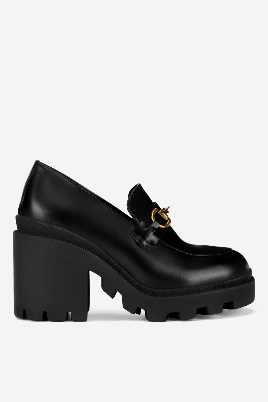 Półbuty skórzane na słupku